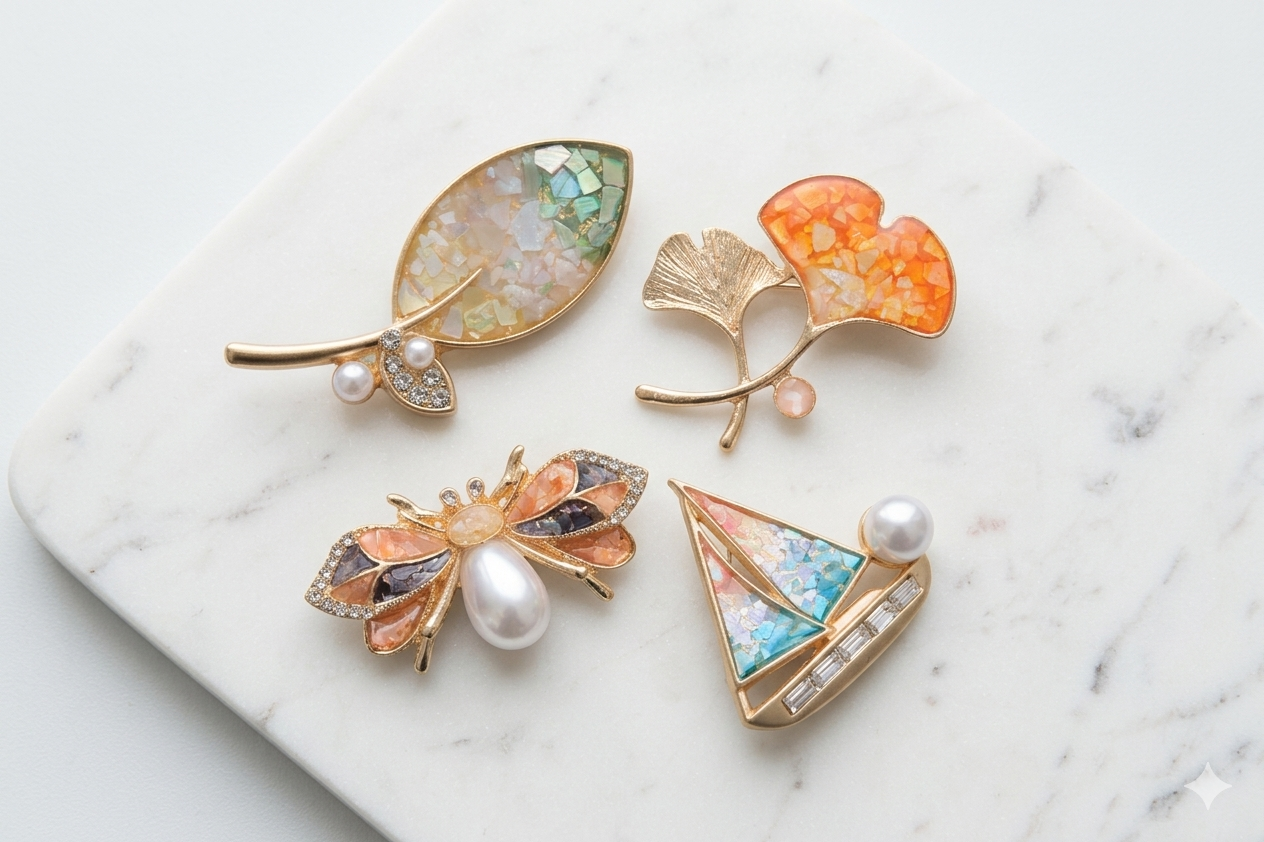 Brooch and cufflinks