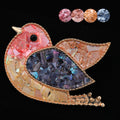 mother of pearl,nacre shell brooch＆bird brooch on black