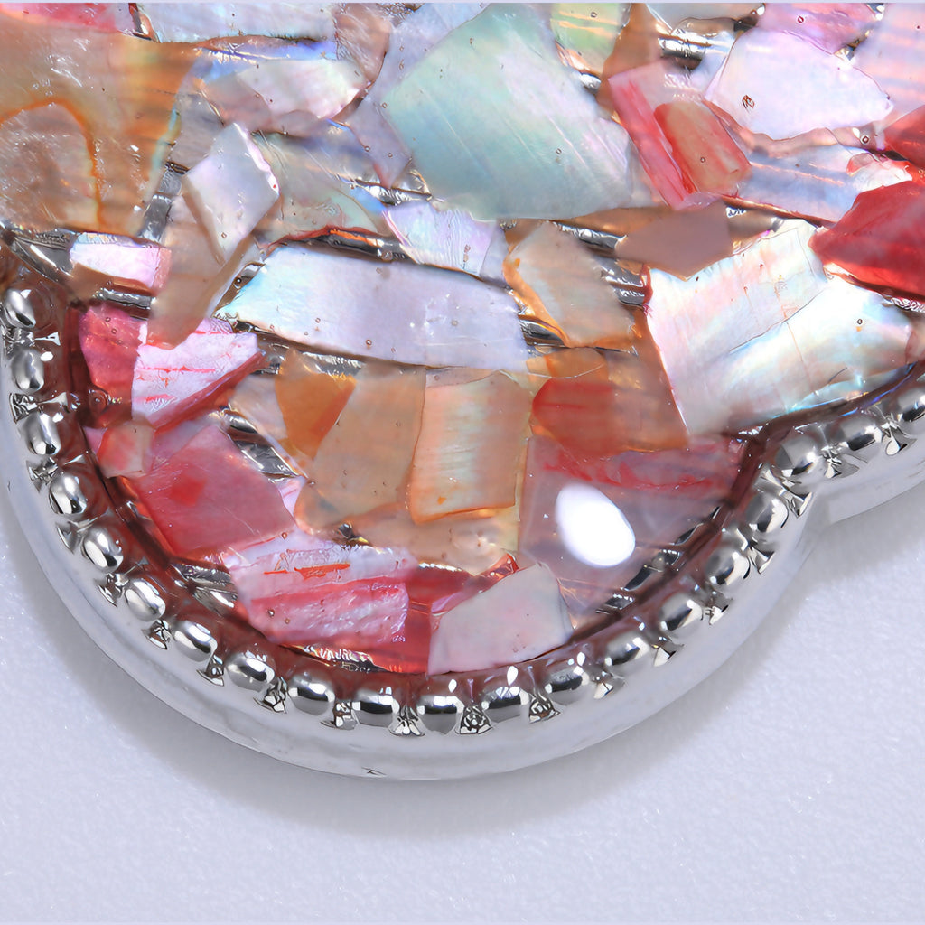 Artisanal Mother of Pearl Clover Bracelet | Handcrafted Mosaic Inlay | Colorful Shell Jewelry