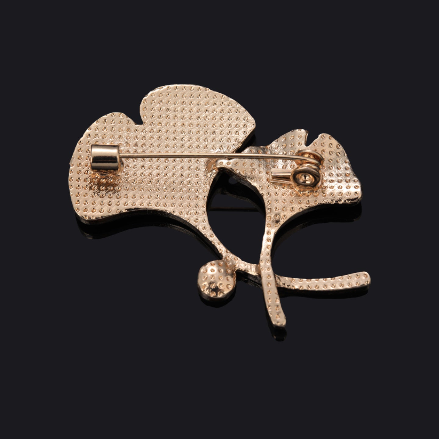 Back of mother of pearl,nacre shell brooch＆Handmade ginkgo leaf brooch with secure pin