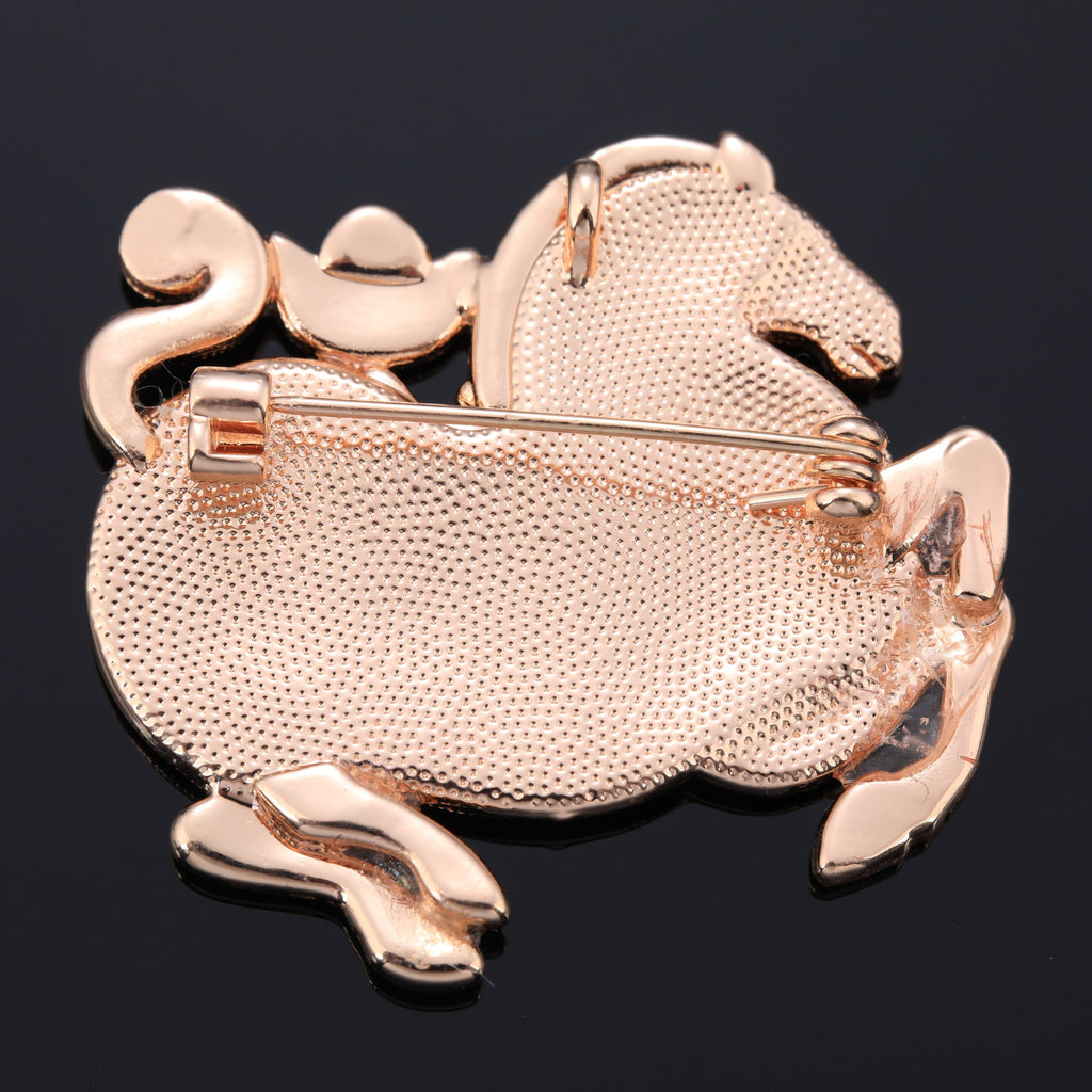mother of pearl,nacre shell brooch＆Lucky Horse brooch with secure pin