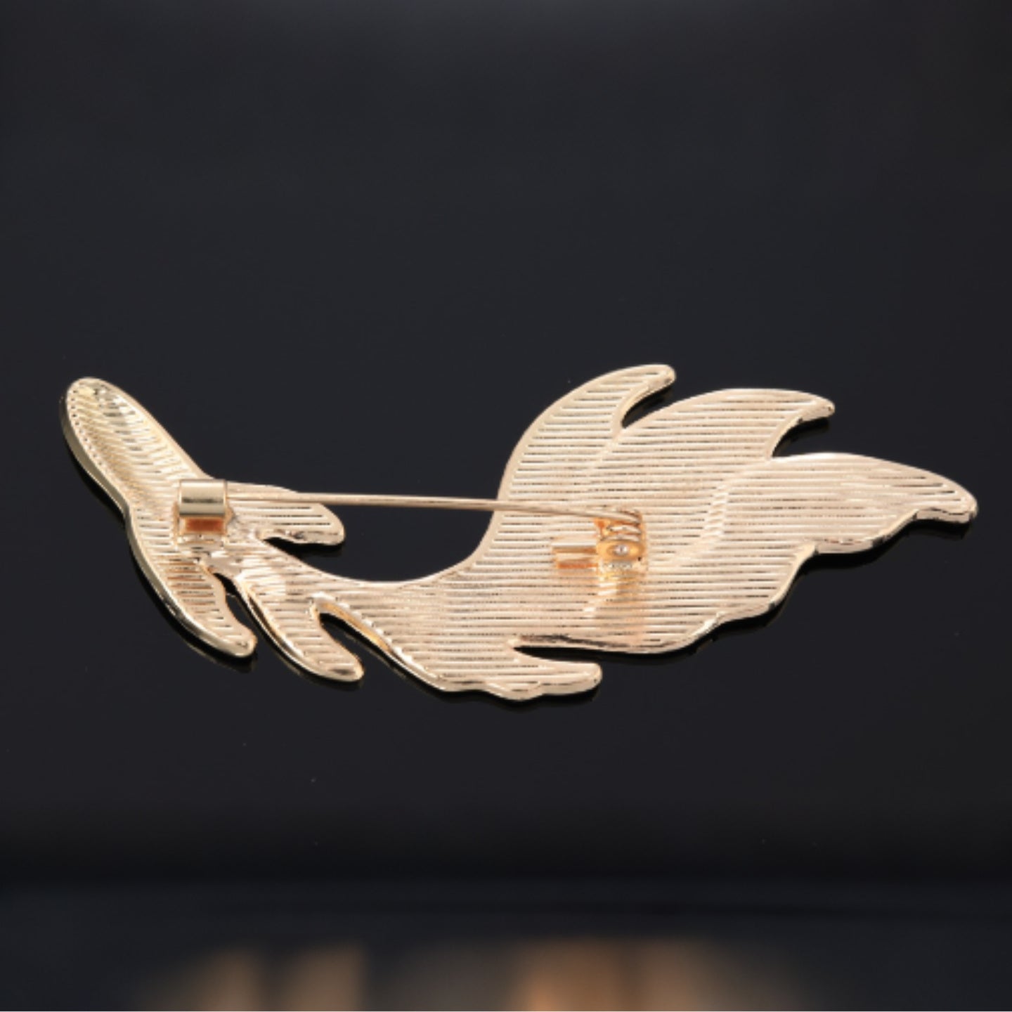mother of pearl,nacre shell brooch, Golden back and Pin
