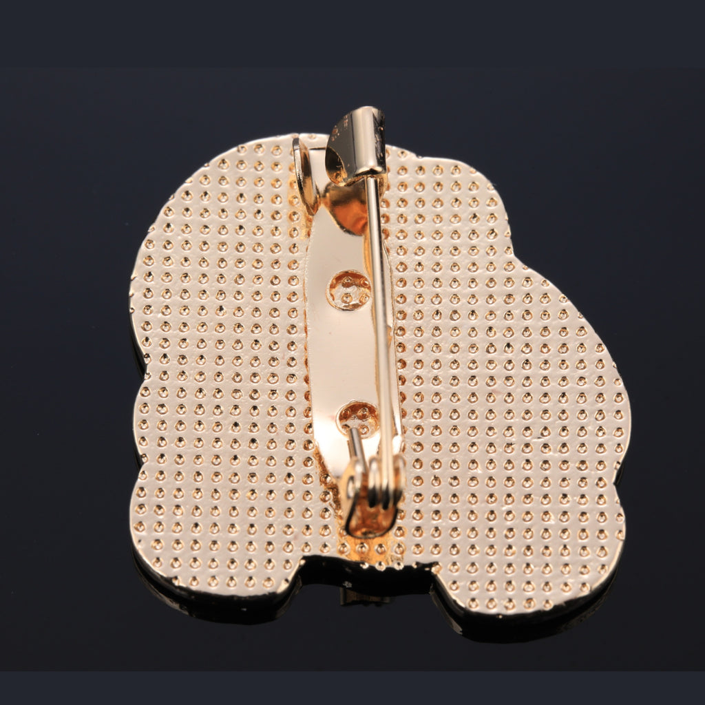 Back of panda brooch mother of pearl brooch with gold pin