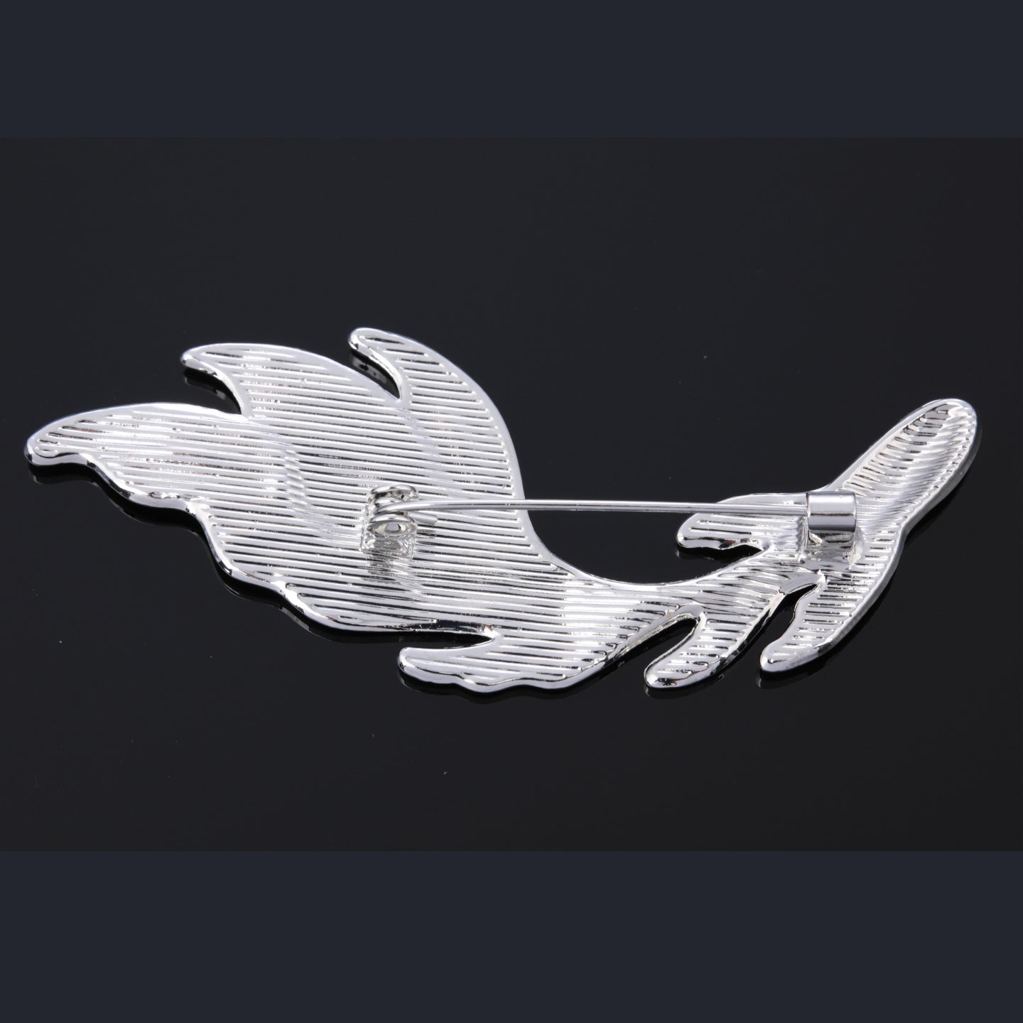  Silver-Tone Metal Base of MKoi Fish shaped Brooch with pin