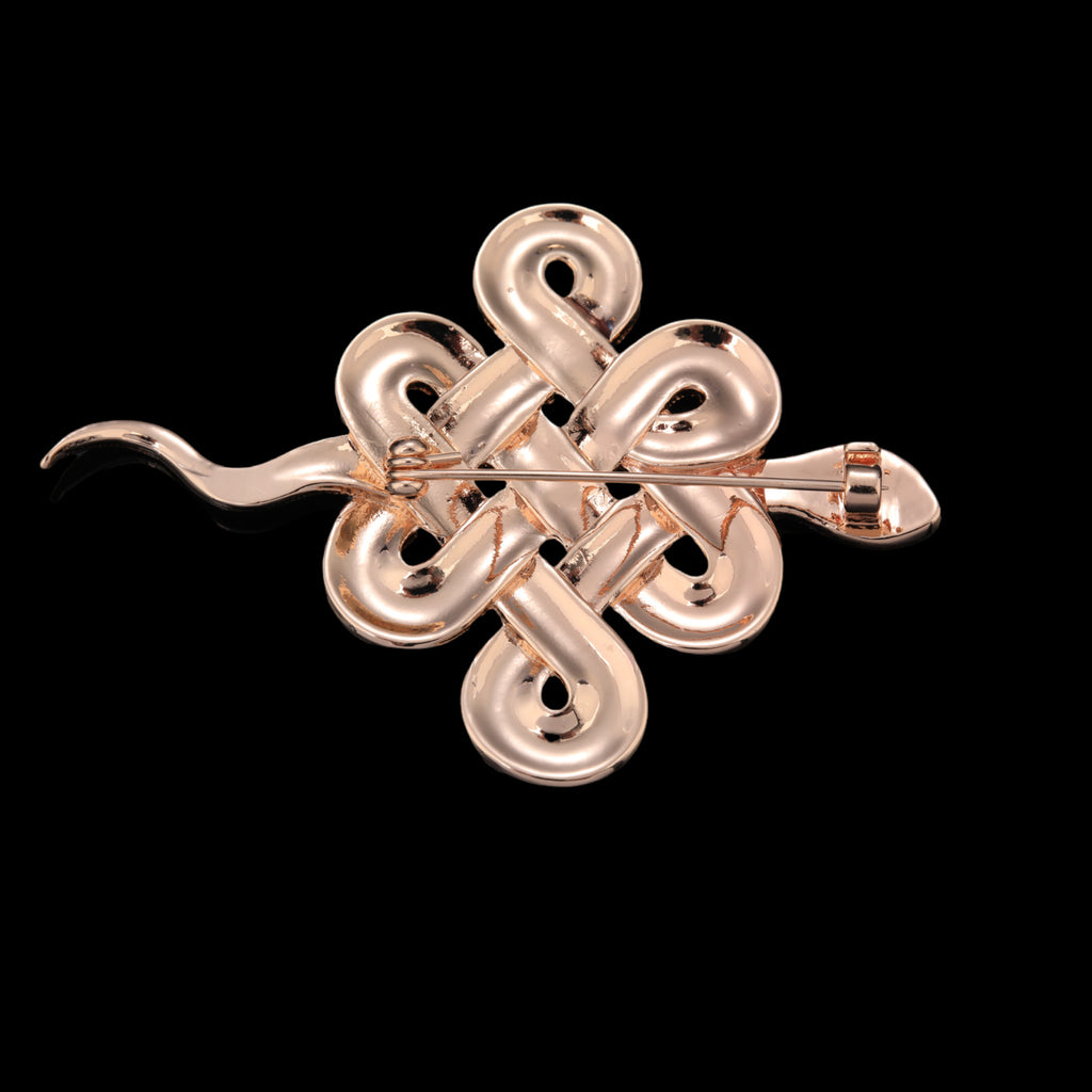 Back of mother of pearl,nacre shell brooch＆Double Snake Celtic Knot brooch with secure pin