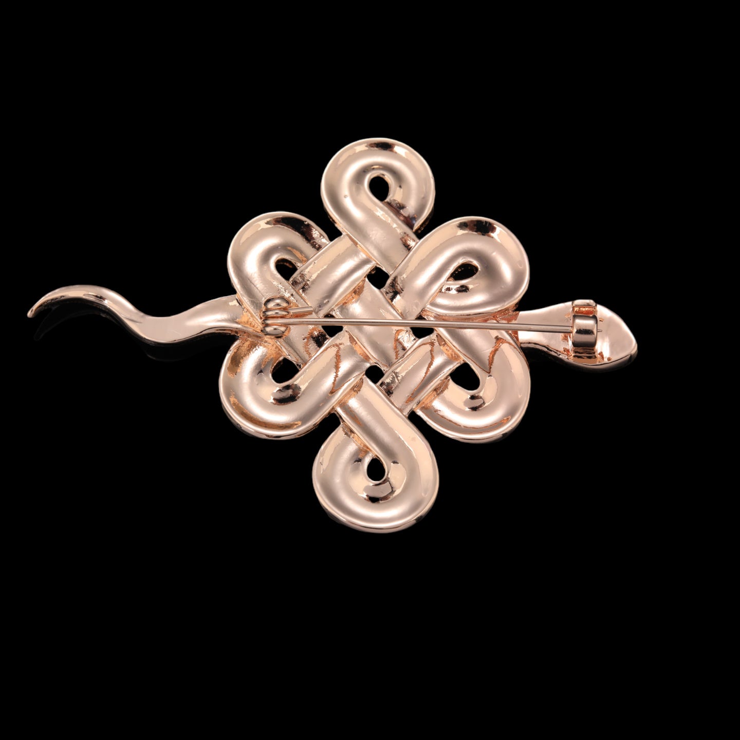 Back of mother of pearl,nacre shell brooch＆Double Snake Celtic Knot brooch with secure pin