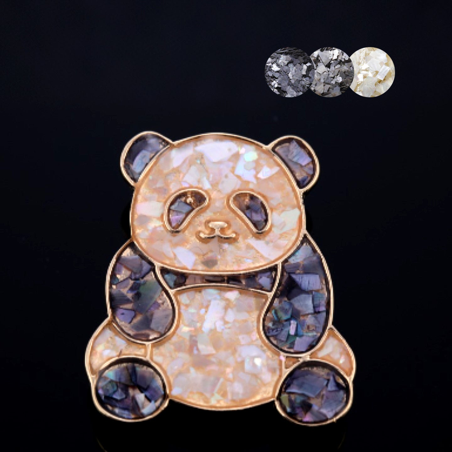 mother of pearl,nacre shell brooch＆Cute Panda brooch