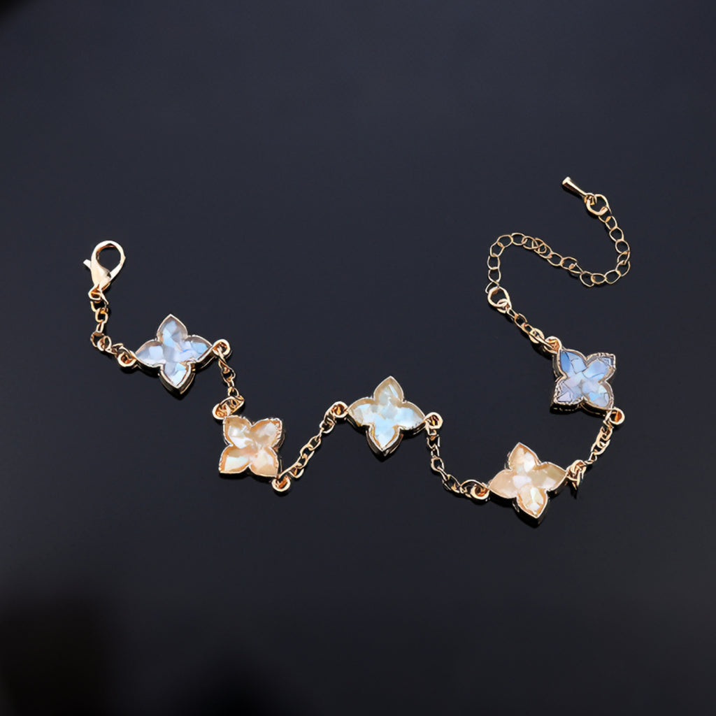 Close-up of Handcrafted Mother of Pearl Inlay on Bracelet Link