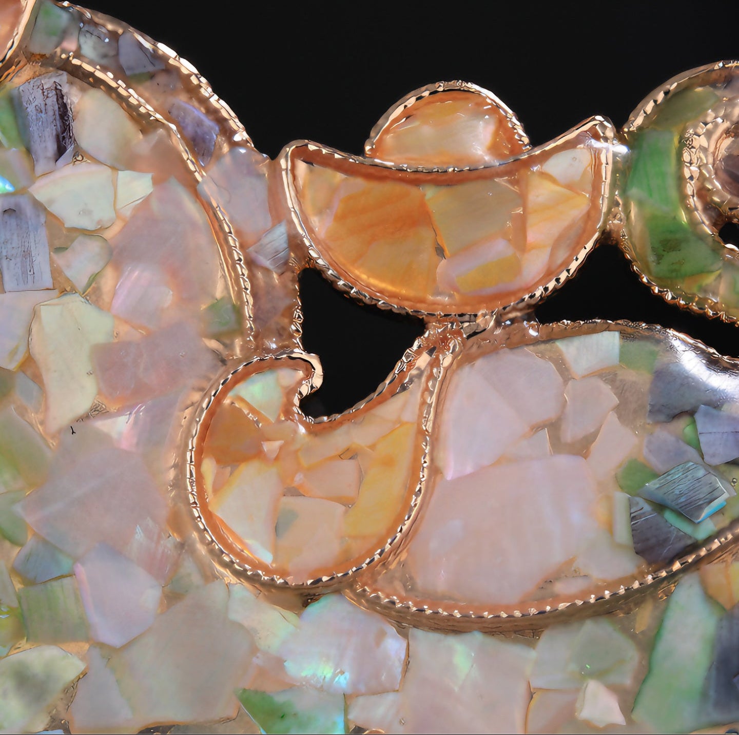 Mother-of-pearl horse brooch pinned to blazer lapel for office wear  