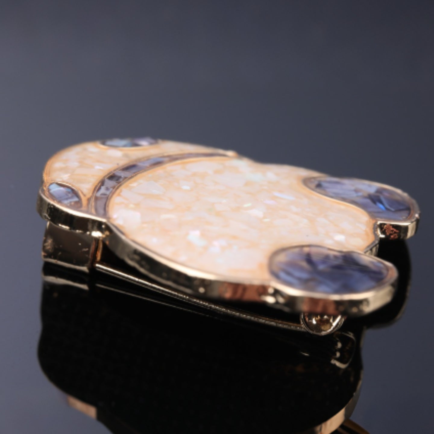 mother of pearl,nacre shell brooch＆Panda brooch
