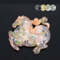 mother of pearl,nacre shell brooch＆Lucky Horse brooch 