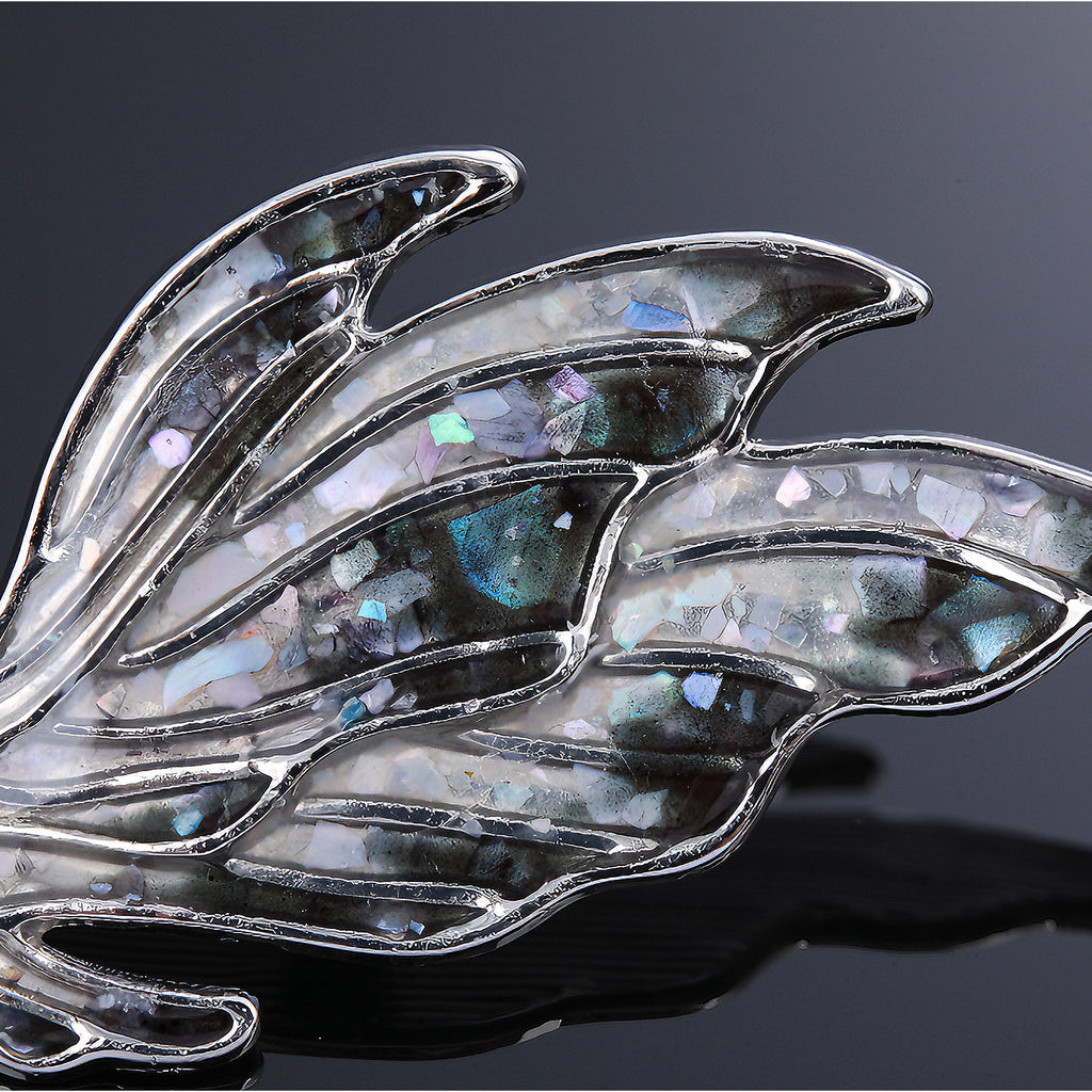 mother of pearl,nacre shell brooch & Koi Fish shaped Brooch, worn on Blouse - Ocean-Inspired Accessory  