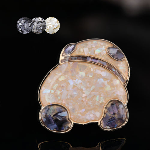 mother of pearl,nacre shell brooch＆Panda brooch