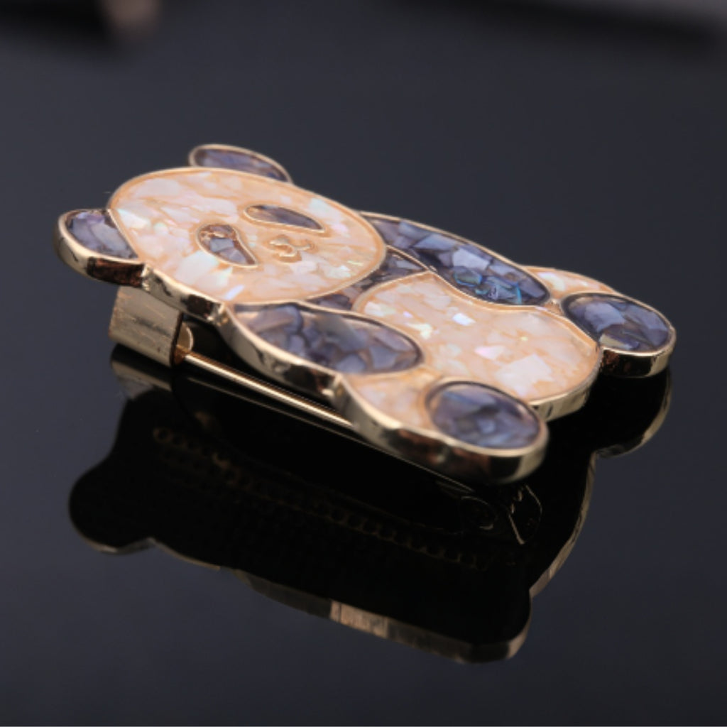 mother of pearl,nacre shell brooch＆Cute Panda brooch
