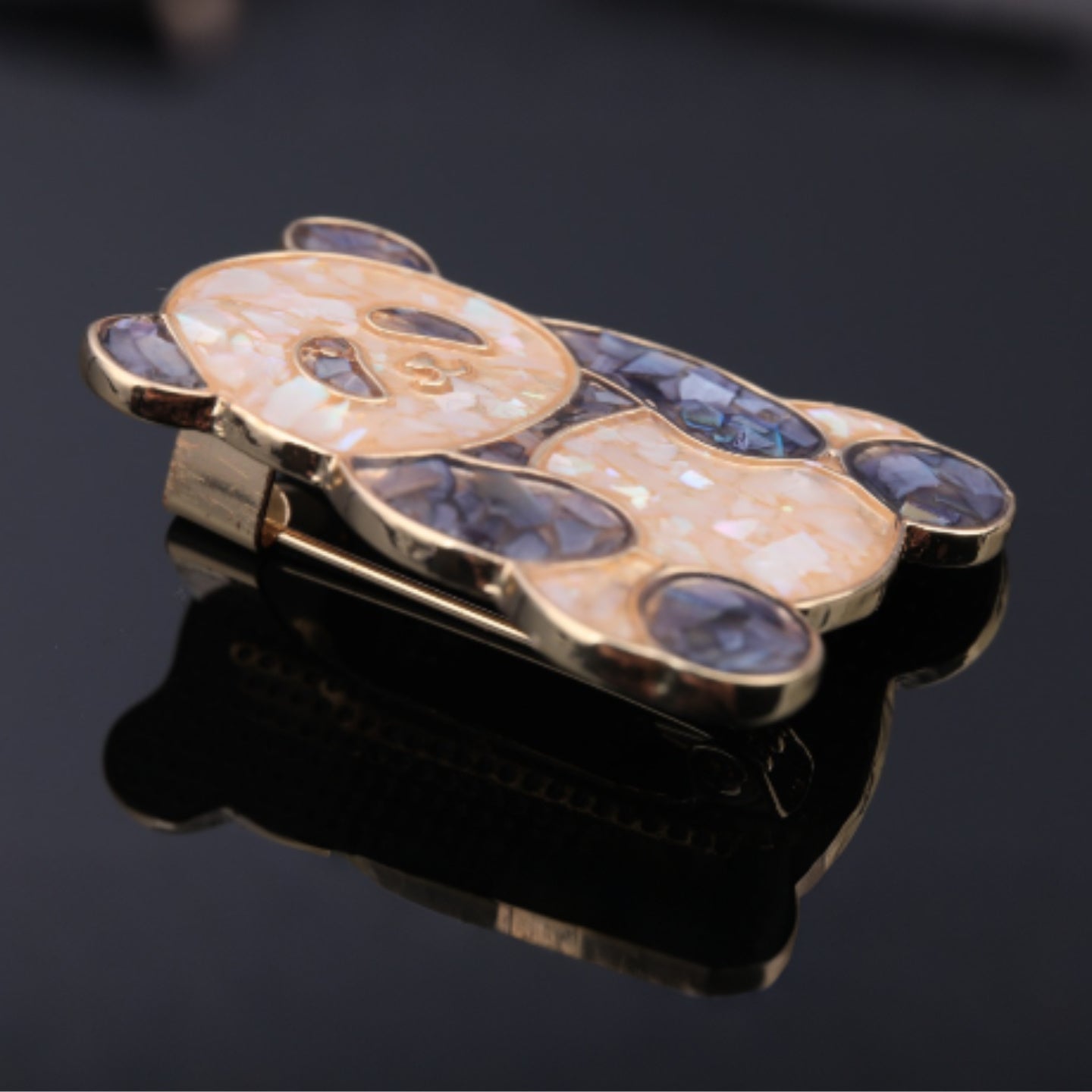 mother of pearl,nacre shell brooch＆Cute Panda brooch