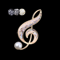 Handmade iridescent treble clef mother-of-pearl brooch,nacre shell brooch