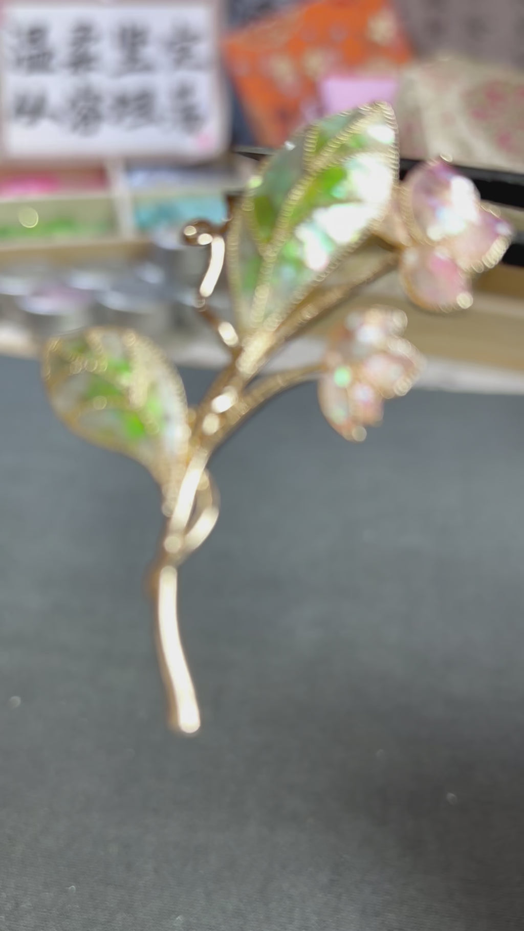 Elegant Lily of the Valley Brooch in Mother of Pearl Nacre | Handcrafted Nature Inspired Artisan Jewelry