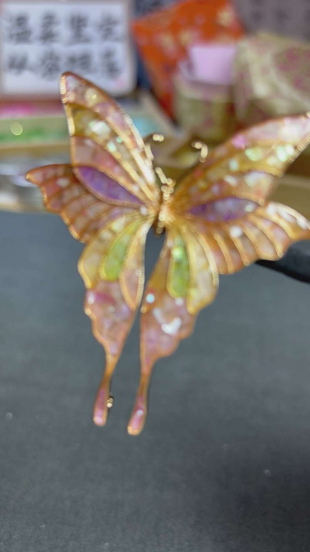 Elegant Butterfly Brooch in Mother of Pearl Nacre | Handcrafted Iridescent Unique Shell Brooch for Everyday Wear