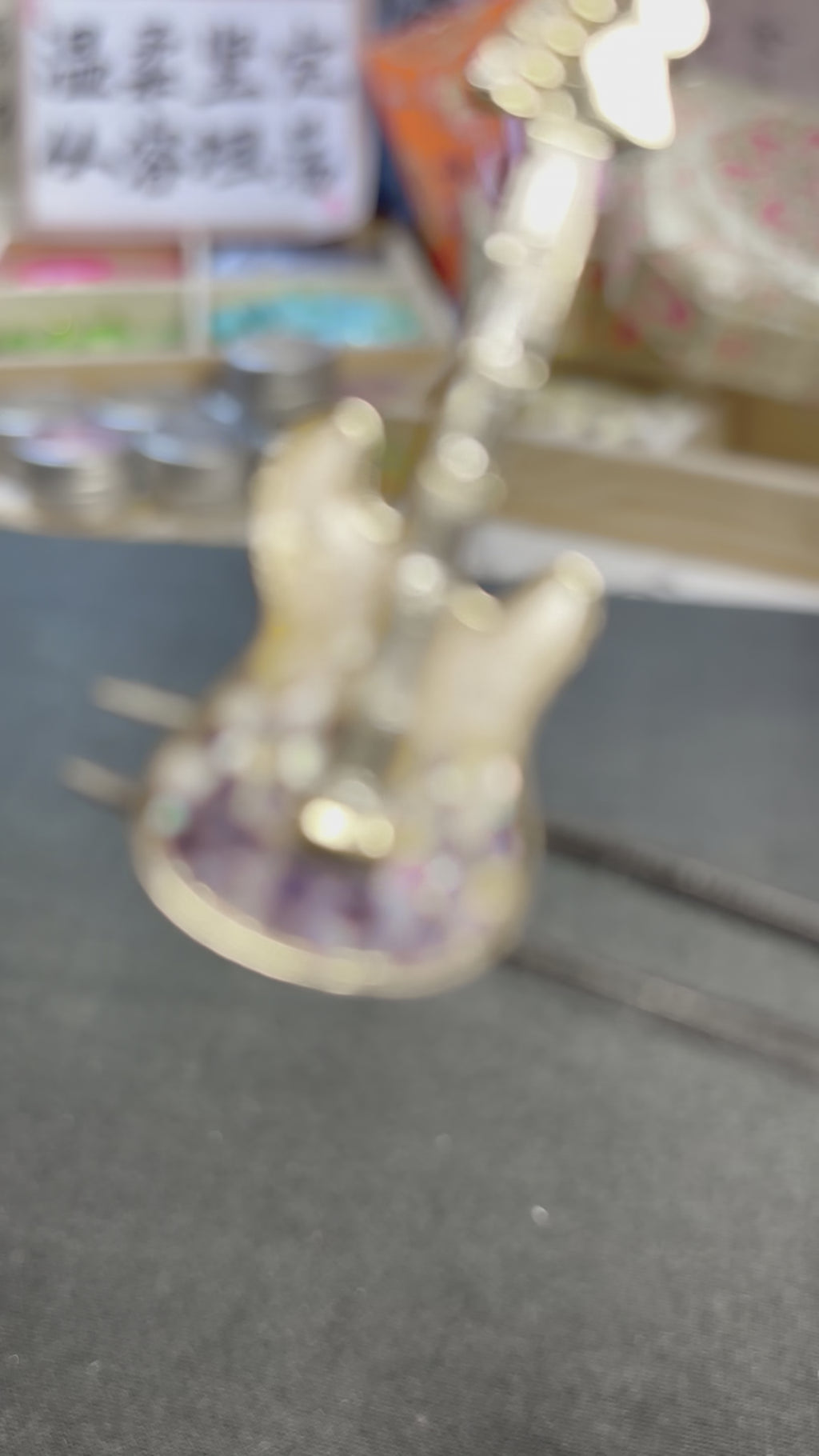 Stunning Electric Guitar Brooch in Mother of Pearl & Nacre | Handcrafted Unique Music-Inspired Artisan Jewelry