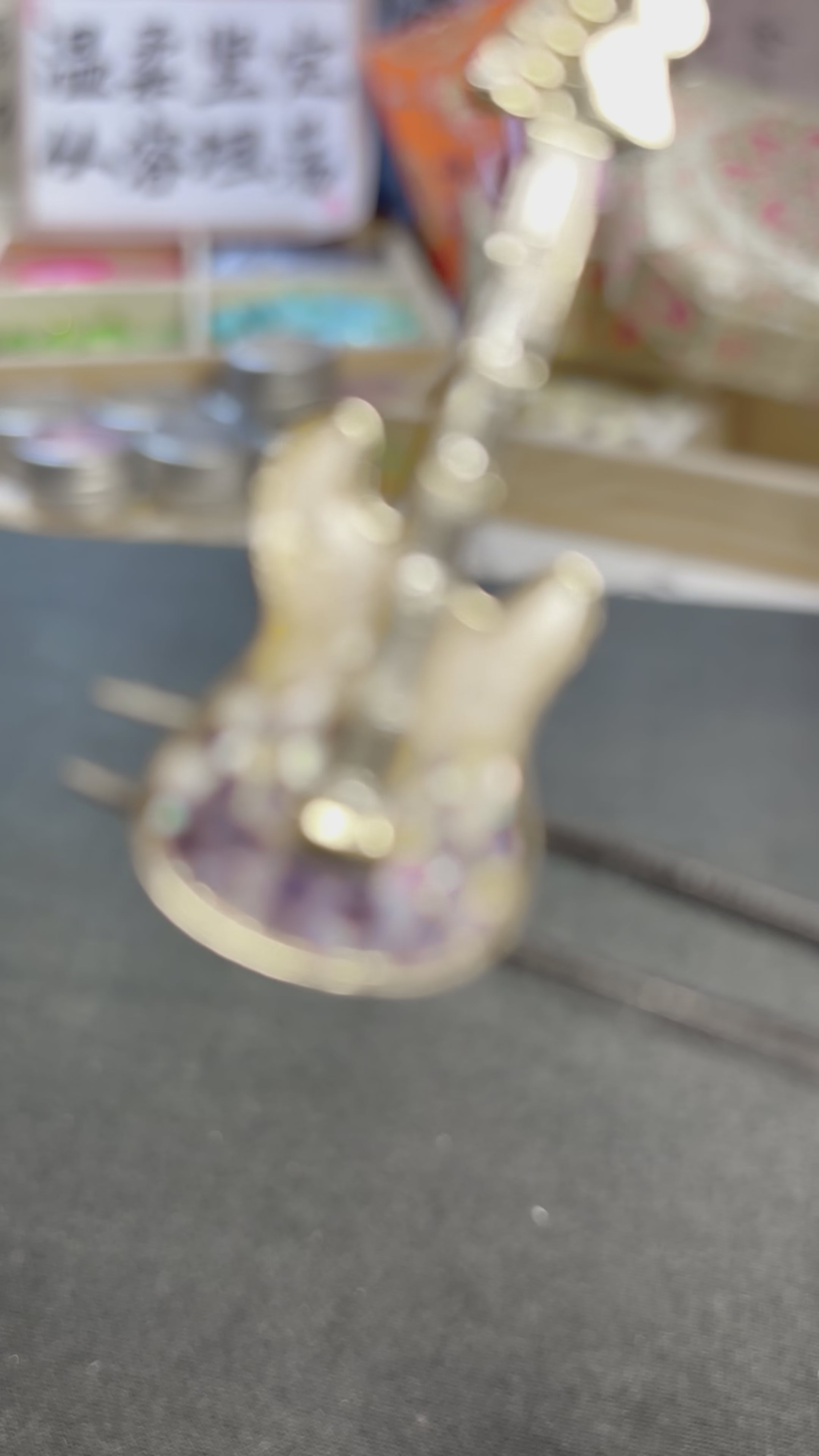 Stunning Electric Guitar Brooch in Mother of Pearl & Nacre | Handcrafted Unique Music-Inspired Artisan Jewelry
