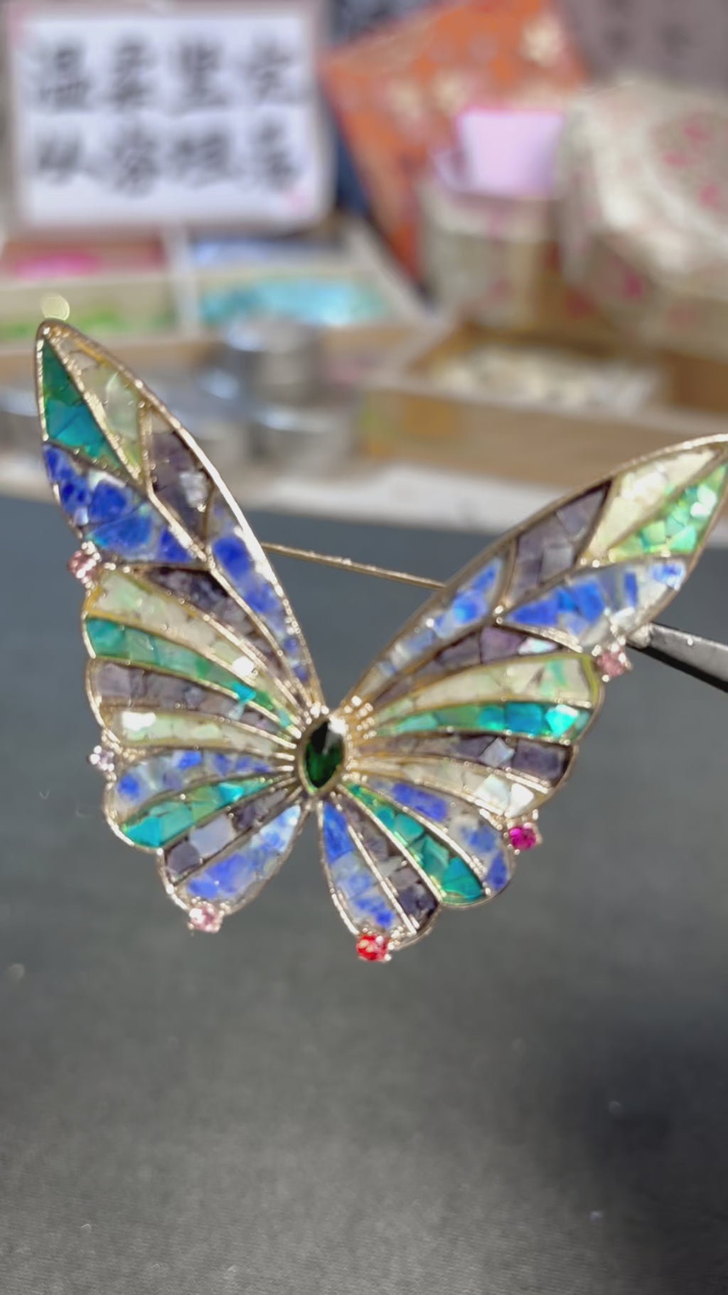 Elegant Butterfly Brooch in Mother of Pearl & Nacre | Handcrafted Iridescent Artisan Unique Shell Jewelry